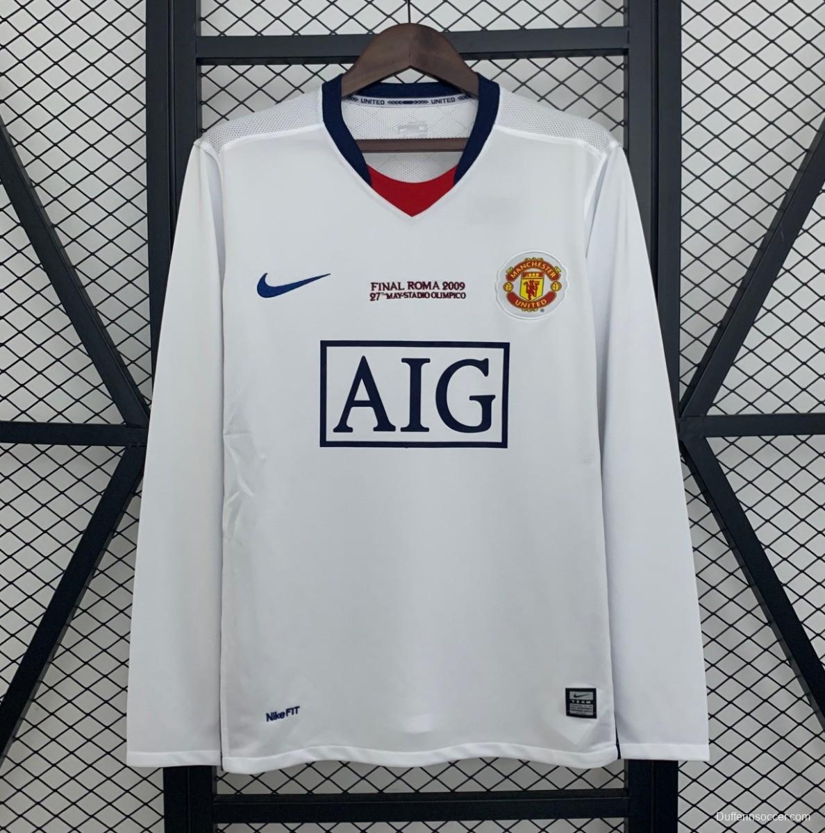 08/09 Retro Manchester United Champions League Away Edition Jersey