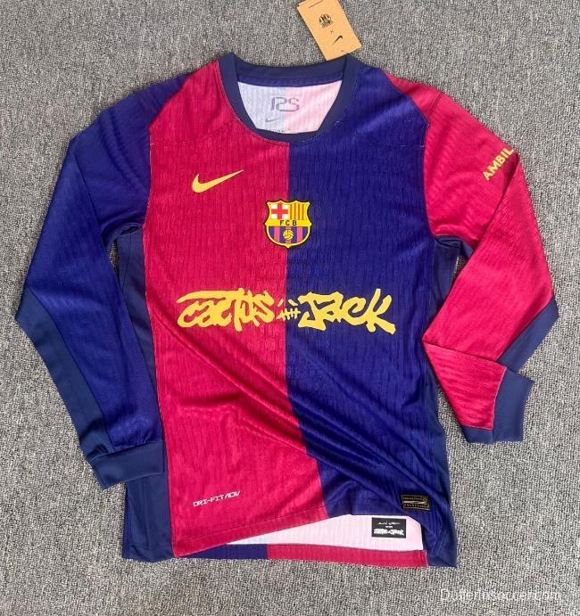 Player Version 24/25 Barcelona x Travis Scott Home Long Sleeve Jersey