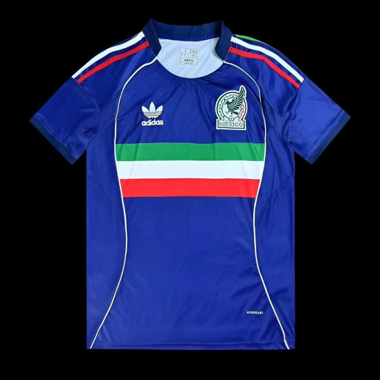 2025 Mexico Away Blue with Tricolor Stripe Jersey