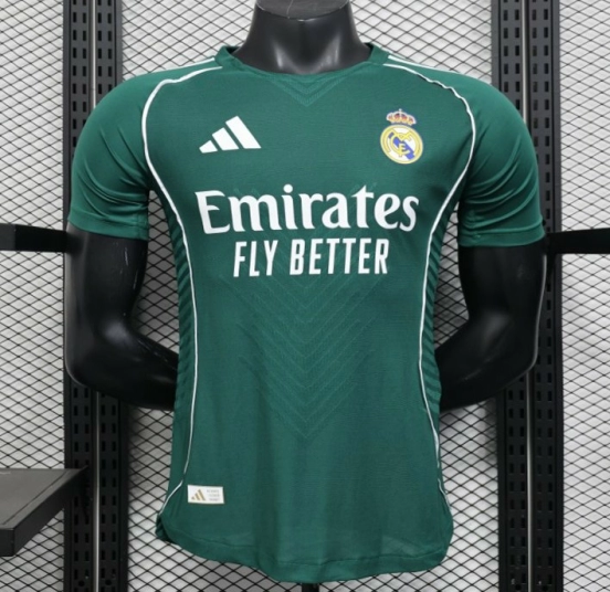 Player Version 25/26 Real Madrid Green with White Trim Jersey