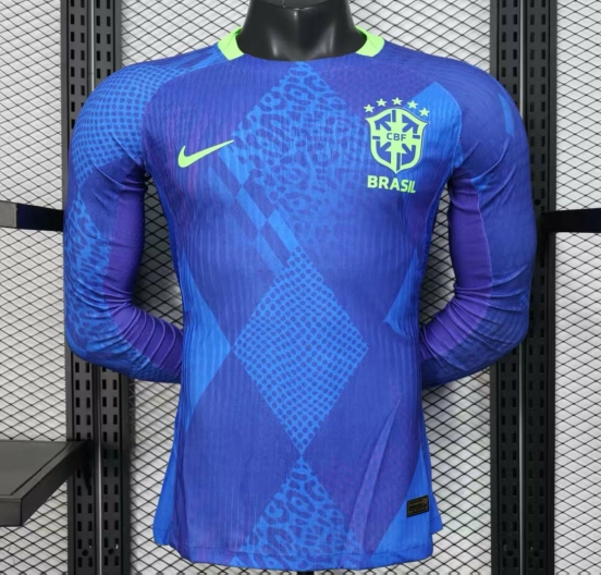 Player Version 2025 Brazil Away Long Sleeve Jersey