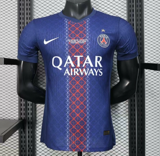 1 Star Player Version 25/26 PSG Home Jersey With Match Date Printing