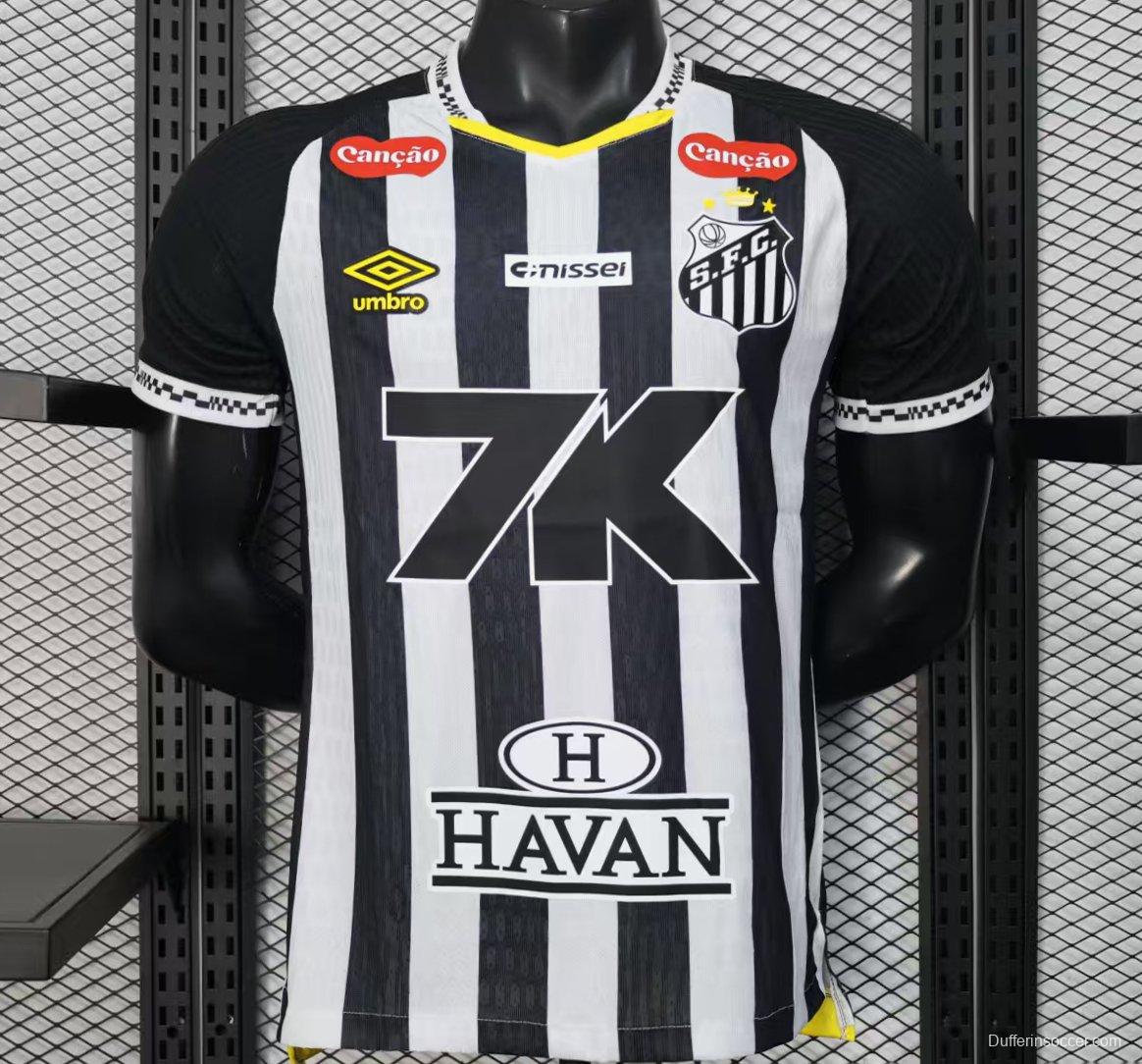 Player Version 25/26 Santos Away Jersey With Full Sponsors