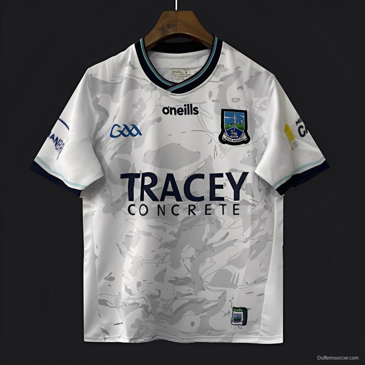 2026 Fermanagh GAA White with Grey Camouflage Pattern Jersey