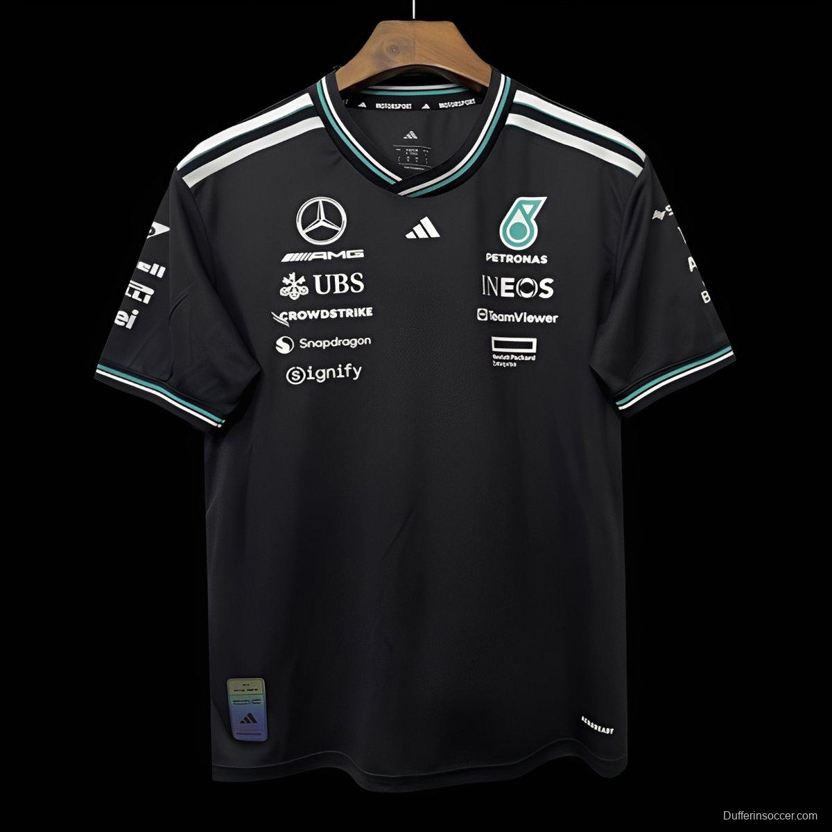2026 F1 Mercedes-AMG Petronas F1 Team Black with Teal Trim Jersey