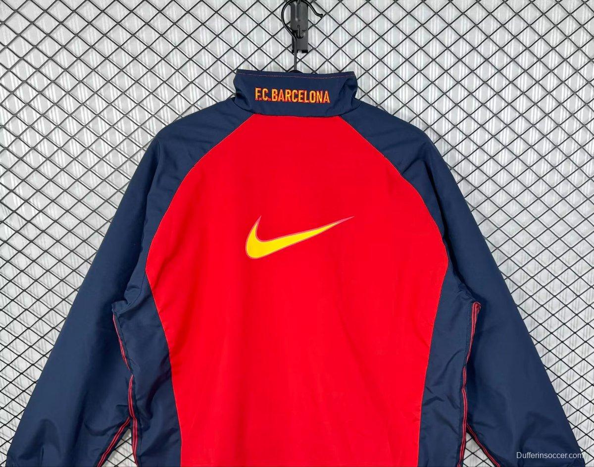 Retro 98/00 Barcelona Home Red Full Zipper Windbreaker