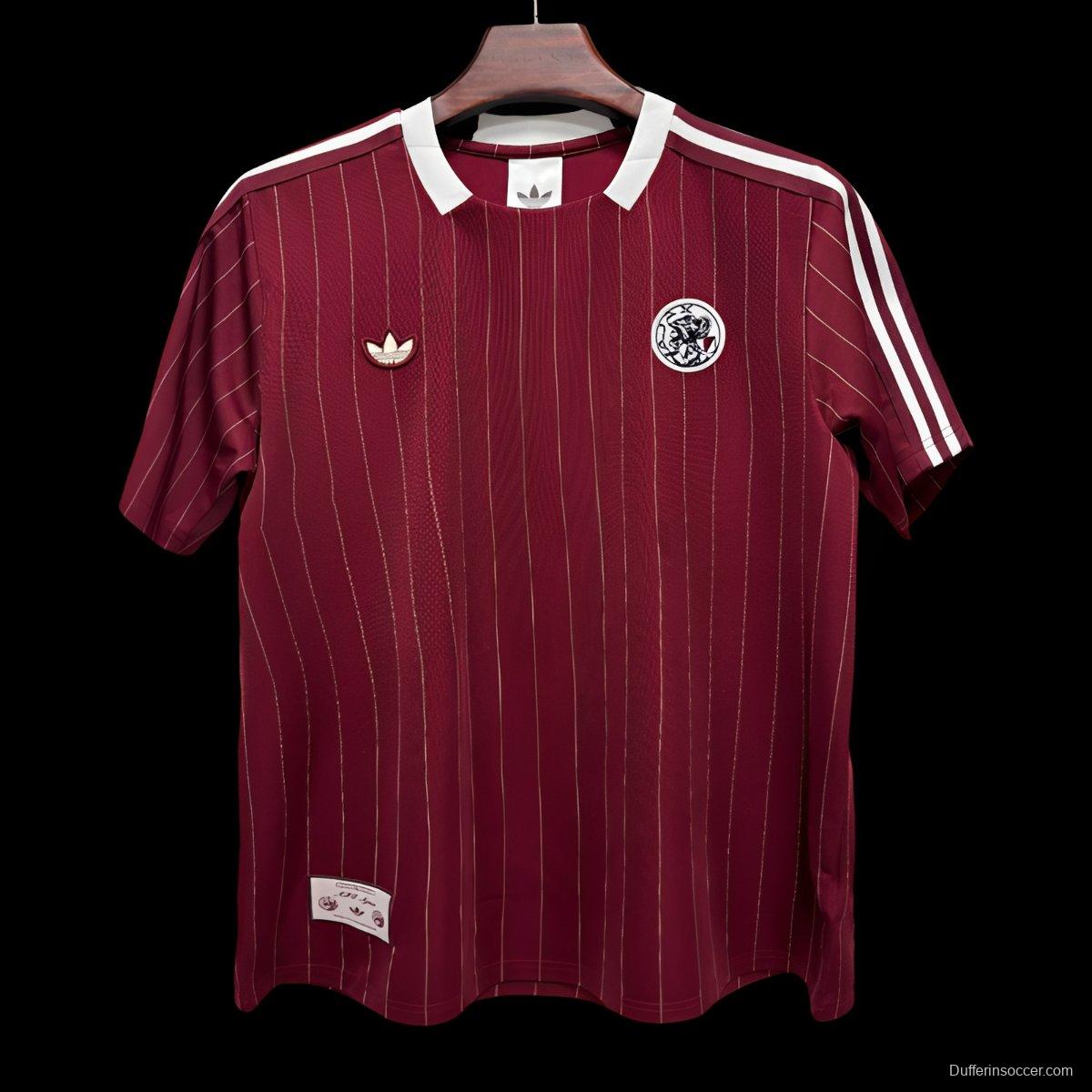 2026 Ajax Adidas Terrace Icons Maroon Jersey
