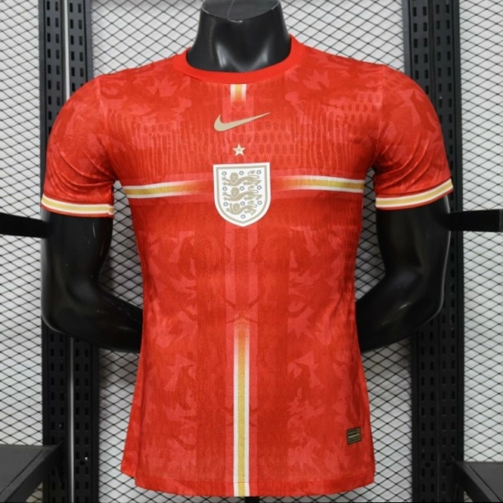 Player Version 2026 England Away Red with Gold Lion  Special Edition Jersey