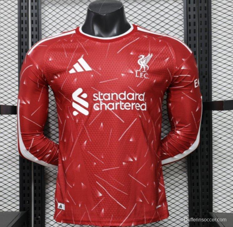 Player Version 26/27 Liverpool Red Lightning Fragment Long Sleeve Home Jersey