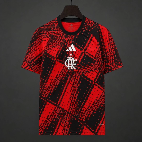 26/27 Flamengo Pre-Match Red Black Jersey